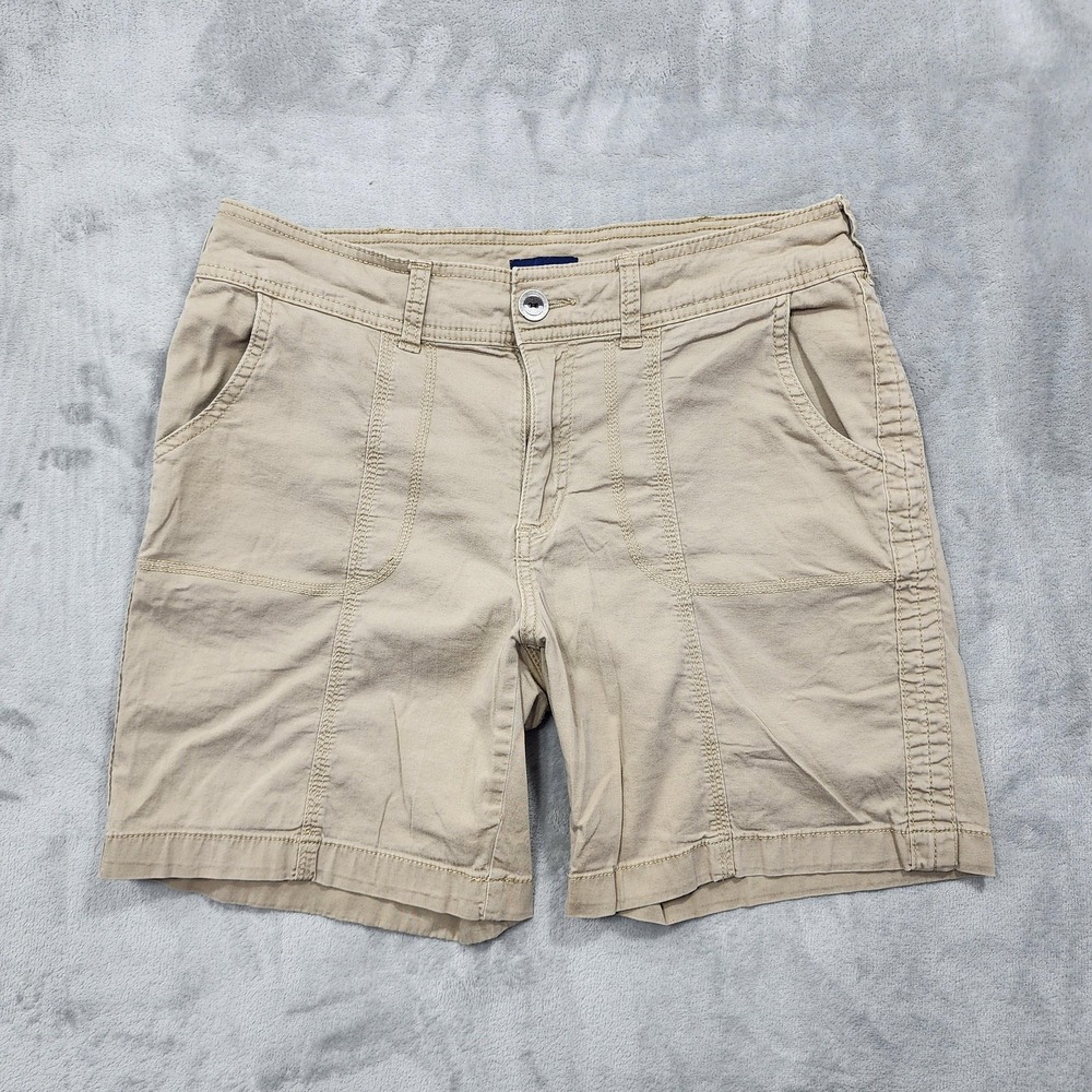 Vintage Basic Editions Shorts Womens S Beige Chino Bermuda Stretch Cotton Casual